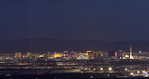 Las Vegas skyline from north edge of town, North Las Vegas, Nevada