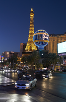 Las Vegas Strip with Paris Las Vegas hotel and casino, Las Vegas, Nevada: digital photograph