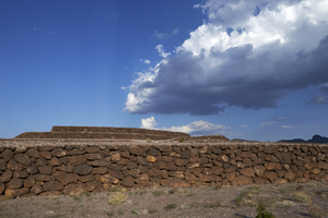 Rock walls on custom home lots in Ascaya, Henderson, Nevada: digital photograph