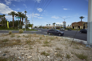 Grass use and vacant lot along West Sahara Avenue, Las Vegas, Nevada: digital photograph