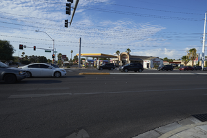 Shell gasonline and Green Valley mini market on South Torrey Pines Drive, Las Vegas, Nevada: digital photograph