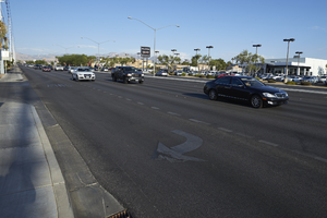 AutoNation used car lot on West Sahara Avenue, Las Vegas, Nevada: digital photograph