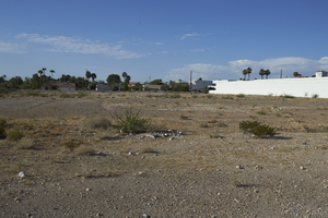Undeveloped land on West Sahara Avenue looking west towards South Rainbow Boulevard, Las Vegas, Nevada: digital photograph