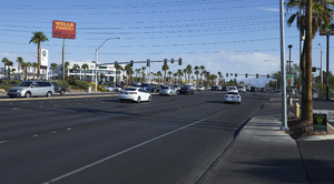 Traffic on South Rainbow Boulevard looking north, Las Vegas, Nevada: digital photograph