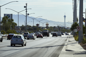Traffic on West Sahara Avenue, Las Vegas, Nevada: digital photograph