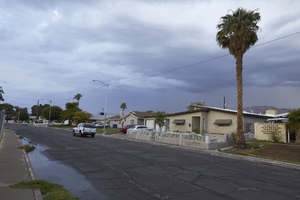 Single Family housing next to East Sahara Avenue looking north, Clark County, Nevada: digital photograph