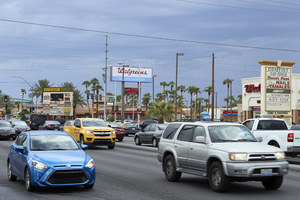 Traffic on Nellis Boulevard near East Sahara Avenue looking north, Clark County, Nevada: digital photograph