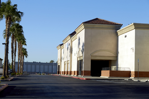 Empty commercial property at East Sahara Avenue and Maryland Parkway, Las Vegas, Nevada: digital photograph