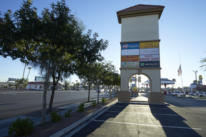 Sign of empty commercial property at East Sahara Avenue and Maryland Parkway, Las Vegas, Nevada: digital photograph