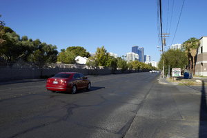 East Karen Avenue near East Sahara Avenue west of Maryland Parkway, Las Vegas, Nevada: digital photograph