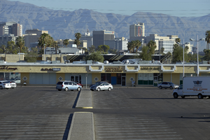 Commercial Center on East Sahara Avenue west of Maryland Parkway, Las Vegas, Nevada: digital photograph