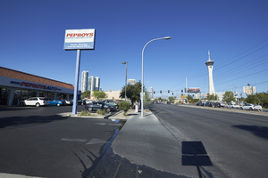Auto parts store on East Sahara Avenue looking west, Las Vegas, Nevada: digital photograph