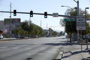 East Sahara Avenue at 6th Street looking east, Las Vegas, Nevada: digital photograph