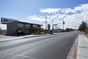 Stand alone building on Burnham Avenue at East Sahara Avenue looking south, Las Vegas, Nevada: digital photograph