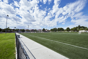 A soccer field in the Justice Myron E. Leavitt & Jaycee Community Park, Las Vegas, Nevada: digital photograph