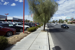 Traffic on East Sahara Avenue near South Eastern Avenue looking west, Las Vegas, Nevada: digital photograph