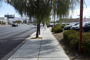 Sidewalks on East Sahara Avenue near South Eastern Avenue looking east, Las Vegas, Nevada: digital photograph