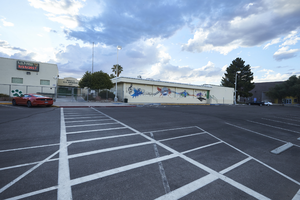 KO Knudson Middle School on Atlantic Street north of East Sahara Avenue looking west, Las Vegas, Nevada: digital photograph