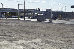 Vacant land on East Sahara Avenue at Sandhill Road looking east, Las Vegas, Nevada: digital photograph