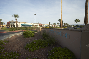 Sign at the Sahara Pavilion North, looking northwest from West Sahara Avenue east of Decatur Boulevard, Las Vegas, Nevada: digital photograph