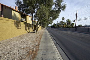 Sidewalks and landscaping along Arville Street, looking north, Las Vegas, Nevada: digital photograph