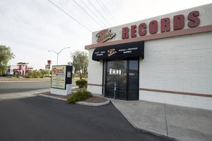 Zia Records on West Sahara Avenue west of Arville Street, looking northeast, Las Vegas, Nevada: digital photograph