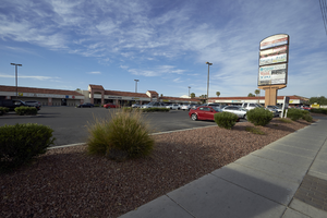 Commercial development on West Sahara Avenue west of Arville Street looking southwest, Las Vegas, Nevada: digital photograph