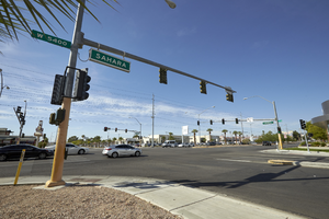 West Sahara Avenue and Lindell Road intersection, looking southwest, Las Vegas, Nevada: digital photograph