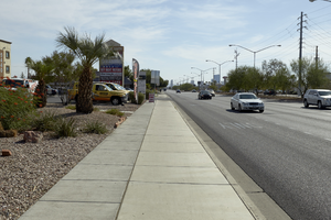 Traffic on West Sahara Avenue near Lindell Road, looking east, Las Vegas, Nevada: digital photograph