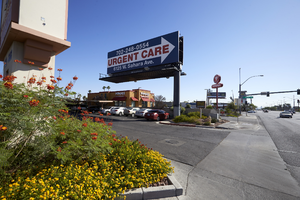 Billboard on West Sahara Avenue and Jones Boulevard, looking east, Las Vegas, Nevada: digital photograph