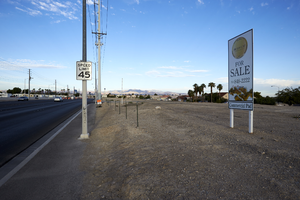 Vacant land on East Sahara Avenue near Lamb Boulevard, looking west, Las Vegas, Nevada: digital photograph