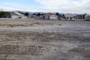 Vacant land and single family housing on East Sahara Avenue near Lamb Boulevard, looking north, Las Vegas, Nevada: digital photograph