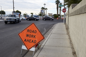 Sign at Walnut Road and East Sahara Avenue, looking south, Las Vegas, Nevada: digital photograph