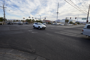 The intersection of East Sahara Avenue and Lamb Boulevard, looking north, Las Vegas, Nevada: digital photograph