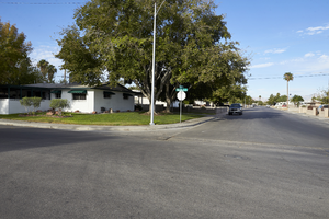 A single family neighborhhod on El Segundo Avenue and Santa Barbara Street, looking south, Las Vegas, Nevada: digital photograph