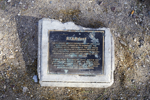 Debris from the Stardust Hotel and Casino used in Flamingo Arroyo project as seen along the path near Lamb Boulevard, Las Vegas, Nevada: digital photograph