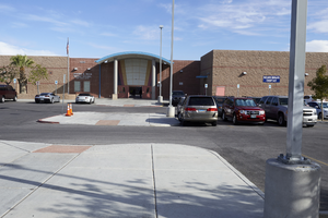 Jerome D. Mack Middle School, looking north, Las Vegas, Nevada: digital photograph