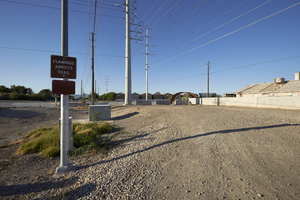 Flamingo Arroyo Trail System sign, looking south, Las Vegas, Nevada: digital photograph