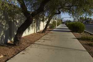 Sidewalk on Sloan Lane near East Sahara Avenue, Las Vegas, Nevada: digital photograph