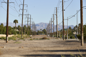 Power easment along Sloan Lane north of East Sahara Avenue, looking north, Las Vegas, Nevada: digital photograph