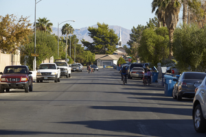 Crowley Way street scene, looking north, Las Vegas, Nevada: digital photograph