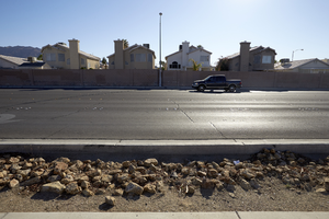 Single family homes along Sloan Lane north of East Sahara Avenue, looking east, Las Vegas, Nevada: digital photograph