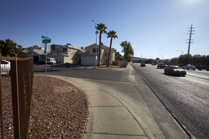 Single family homes on East Sahara Avenue east of Sloan Lane, looking east, Las Vegas, Nevada: digital photograph
