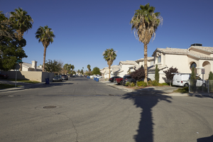 Single family homes off East Sahara Avenue east of Sloan Lane, looking west, Las Vegas, Nevada: digital photograph