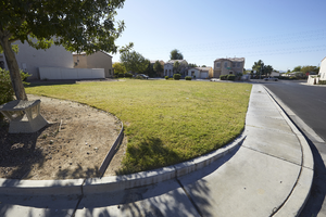 A small neighborhood park built as a sales tool for the subdivision, looking southeast, Las Vegas, Nevada: digital photograph