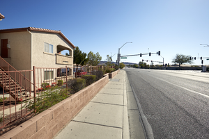 Apartments on East Sahara Avenue west of Tree Line Drive, looking east, Las Vegas, Nevada: digital photograph