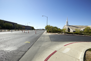 Mormon church on Tree Line Drive north of East Sahara Avenue, looking southeast, Las Vegas, Nevada: digital photograph