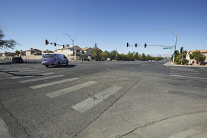 The intersection of East Sahara Avenue and Tree Line Drive looking southwest, Las Vegas, Nevada: digital photograph