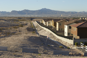 Last subdivision on East Sahara Avenue east of Hollywood Boulevard, looking southeast, Las Vegas, Nevada: digital photograph