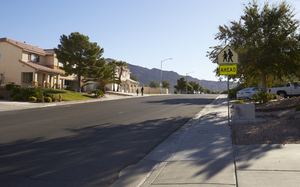 Single family homes along Hollywood Boulevard north of East Sahara Avenue, looking east, Las Vegas, Nevada: digital photograph